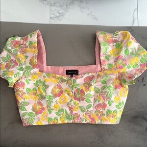 Floral Pink Crop Top